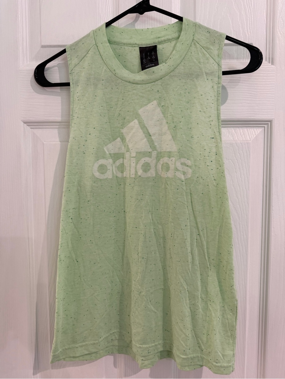 adidas Mint Green Speckled Logo Tank Top